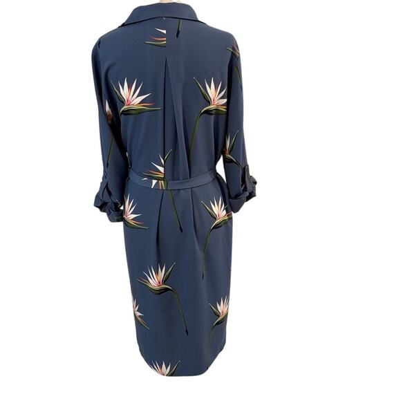 Ann Taylor Button Up T Shirt Dress Floral Small Long Sleeve - Picture 7 of 14